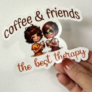 Coffee & Friends Sticker, Vinyl Waterproof, Water bottle/Journal/Laptop…